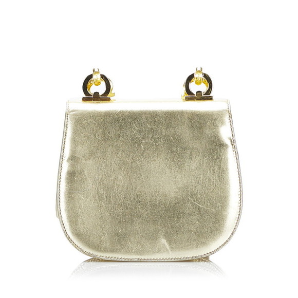 SALVATORE FERRAGAMO Gancini Shoulder Bag P213151 Gold Leather Ladies - Picture 3 of 8
